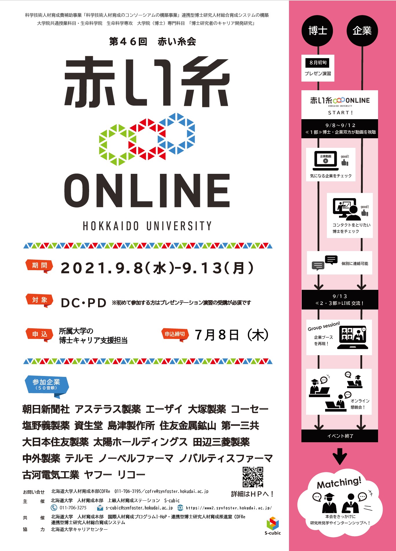 締切7 7 水 北海道大学主催 赤い糸online 第46回赤い糸会 の開催 ニュース イベント 新潟大学phdリクルート室