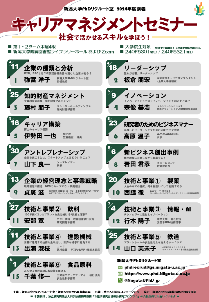キャリアマネジメントセミナー2024 チラシ画像