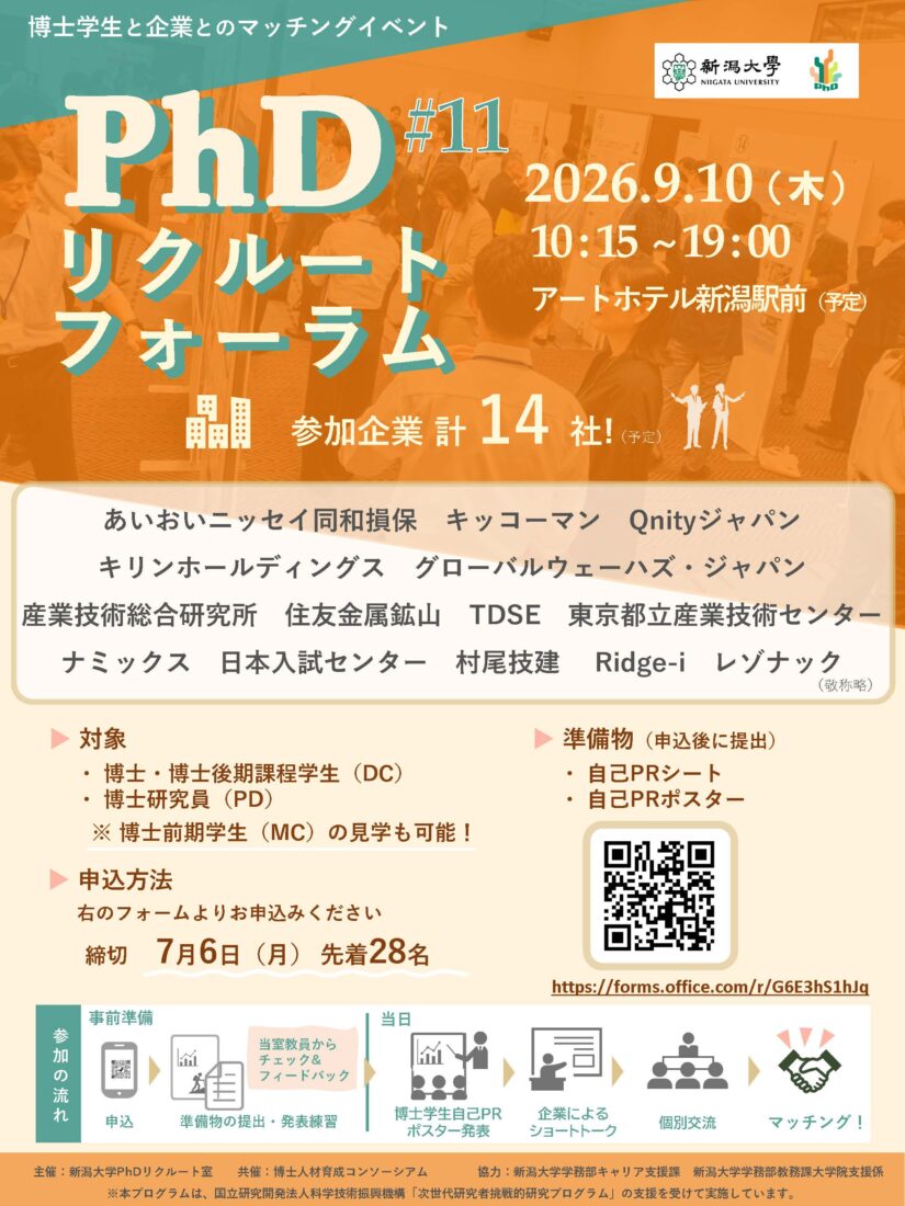 第11回 PhDリクルートフォーラム チラシ画像